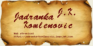Jadranka Komlenović vizit kartica